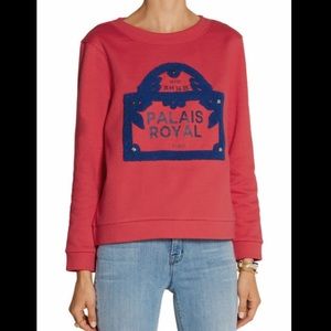 Maje Palais Royal French Terry Crew Sweatshirt